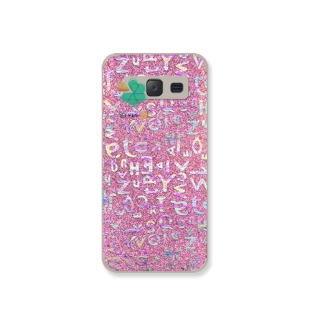 خرید قاب شاینی گوشی سامسونگ Samsung J2 Prime مدل Alphabet رنگ صورتی