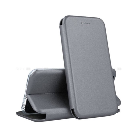 خرید کیف کلاسوری چرمی گوشی شیائومی Xiaomi Redmi Note 9T 5G رنگ طوسی