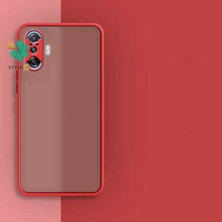 خرید قاب گوشی شیائومی Redmi K40 Gaming مدل پشت مات محافظ لنزدار رنگ قرمز