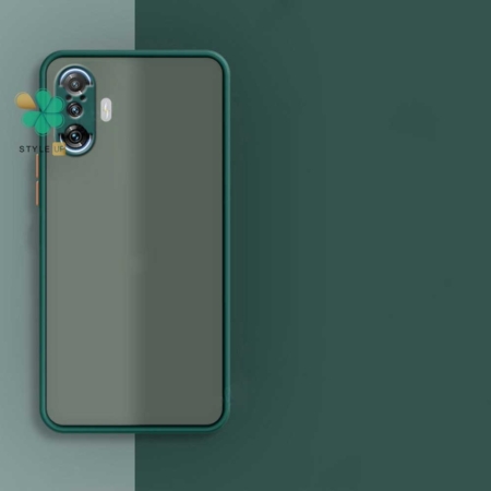 خرید قاب گوشی شیائومی Redmi K40 Gaming مدل پشت مات محافظ لنزدار رنگ سبز