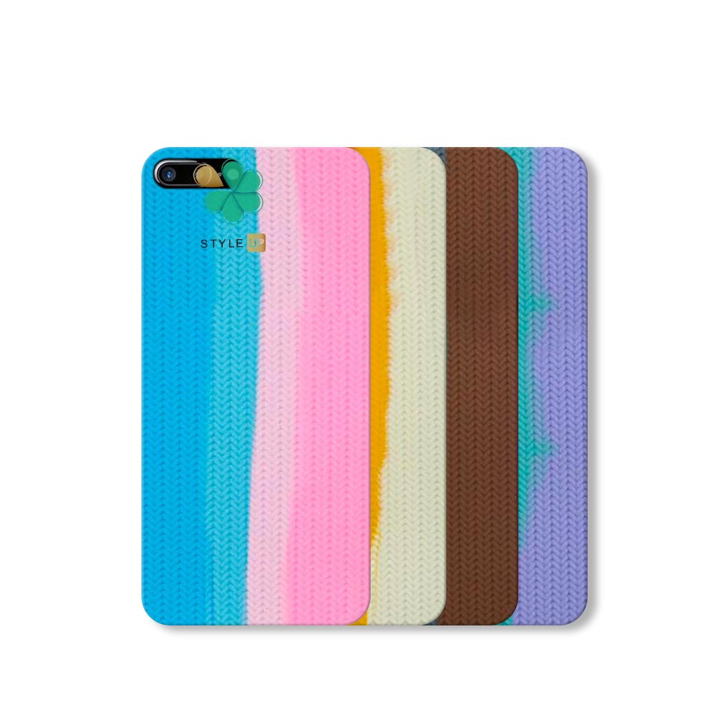 قیمت کاور سیلیکونی گوشی اپل iPhone 7 Plus / 8 Plus طرح بافت رنگین کمانی