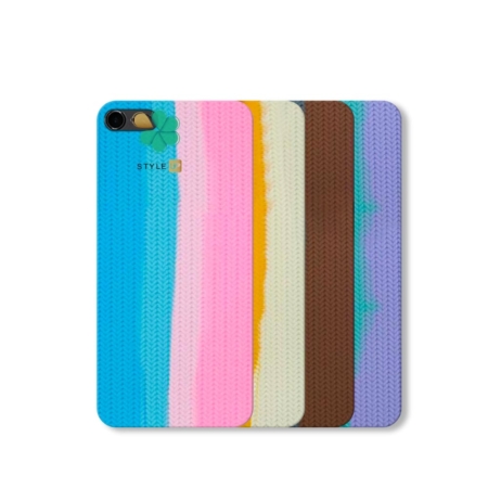 قیمت کاور سیلیکونی گوشی اپل iPhone SE 2020 طرح بافت رنگین کمانی