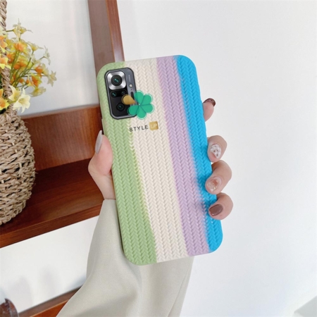 خرید کاور سیلیکونی گوشی شیائومی Redmi Note 10 Pro طرح بافت رنگین کمانی