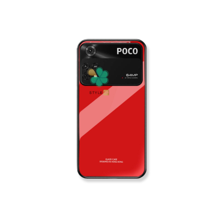 خرید قاب پشت گلس گوشی شیائومی Xiaomi Poco M4 Pro رنگ قرمز