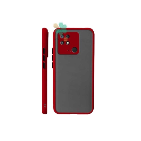 خرید قاب گوشی شیائومی Redmi 10C مدل پشت مات محافظ لنزدار رنگ قرمز
