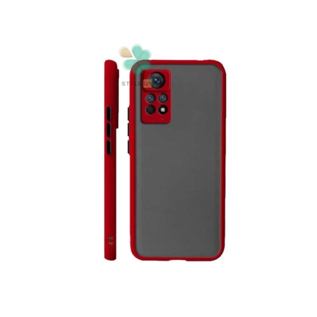 عکس قاب گوشی شیائومی Redmi Note 11 Pro مدل پشت مات محافظ لنزدار رنگ قرمز