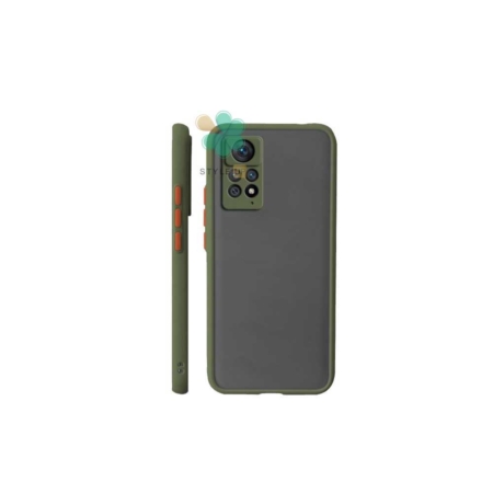 خرید قاب گوشی شیائومی Redmi Note 11 Pro مدل پشت مات محافظ لنزدار رنگ زیتونی
