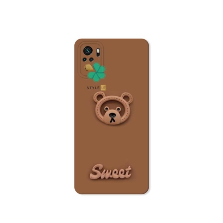 عکس قاب گوشی شیائومی Xiaomi Redmi Note 10S طرح Sweet Bear رنگ خرس شکلاتی