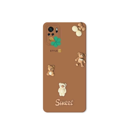 خرید قاب گوشی شیائومی Xiaomi Redmi Note 10S طرح Sweet Bear رنگ عروسکی شکلاتی
