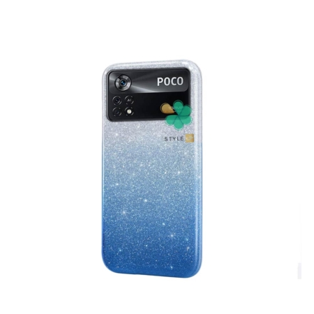 خرید قاب گوشی شیائومی Xiaomi Poco X4 Pro 5G مدل ژله ای اکلیلی رنگ نقره ای - آبی