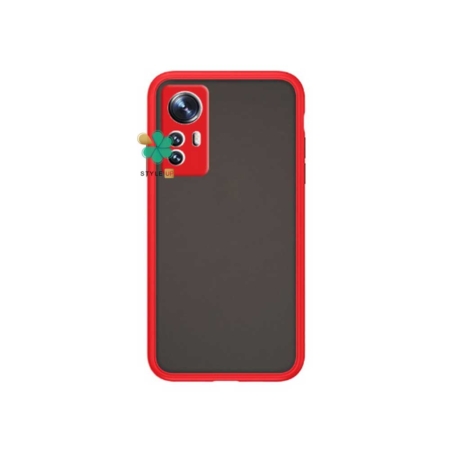 خرید قاب گوشی شیائومی Xiaomi 12 / 12X مدل پشت مات محافظ لنزدار رنگ قرمز