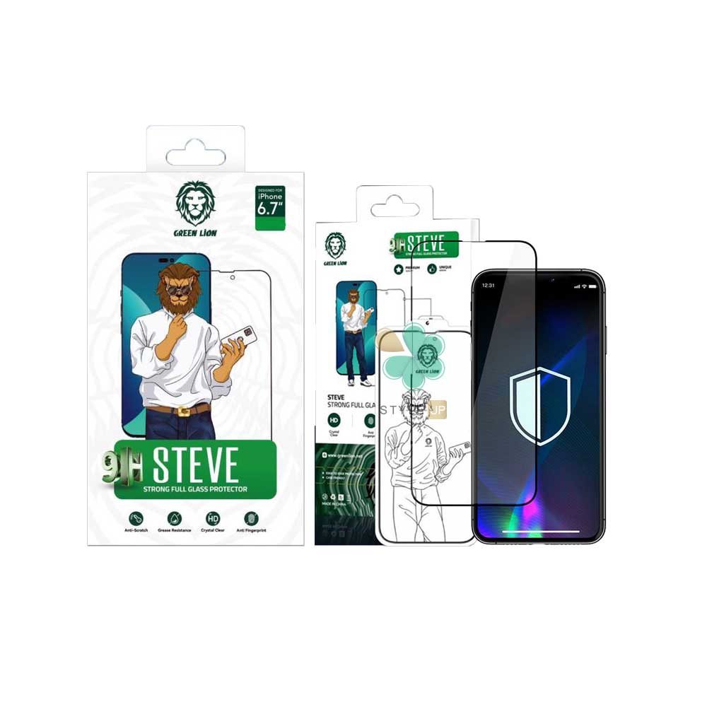 قیمت گلس برند Green Lion گوشی آیفون iPhone 14 Pro مدل 9H STEVE