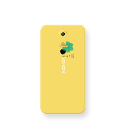 خرید قاب گوشی نوکیا Nokia 5.1 مدل سیلیکونی محافظ لنز دار رنگ زرد
