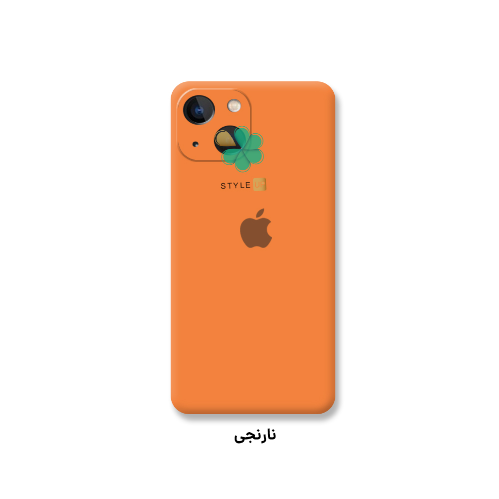 خرید قاب گوشی آیفون iPhone 14 Plus مدل سیلیکونی محافظ لنز دار رنگ نارنجی