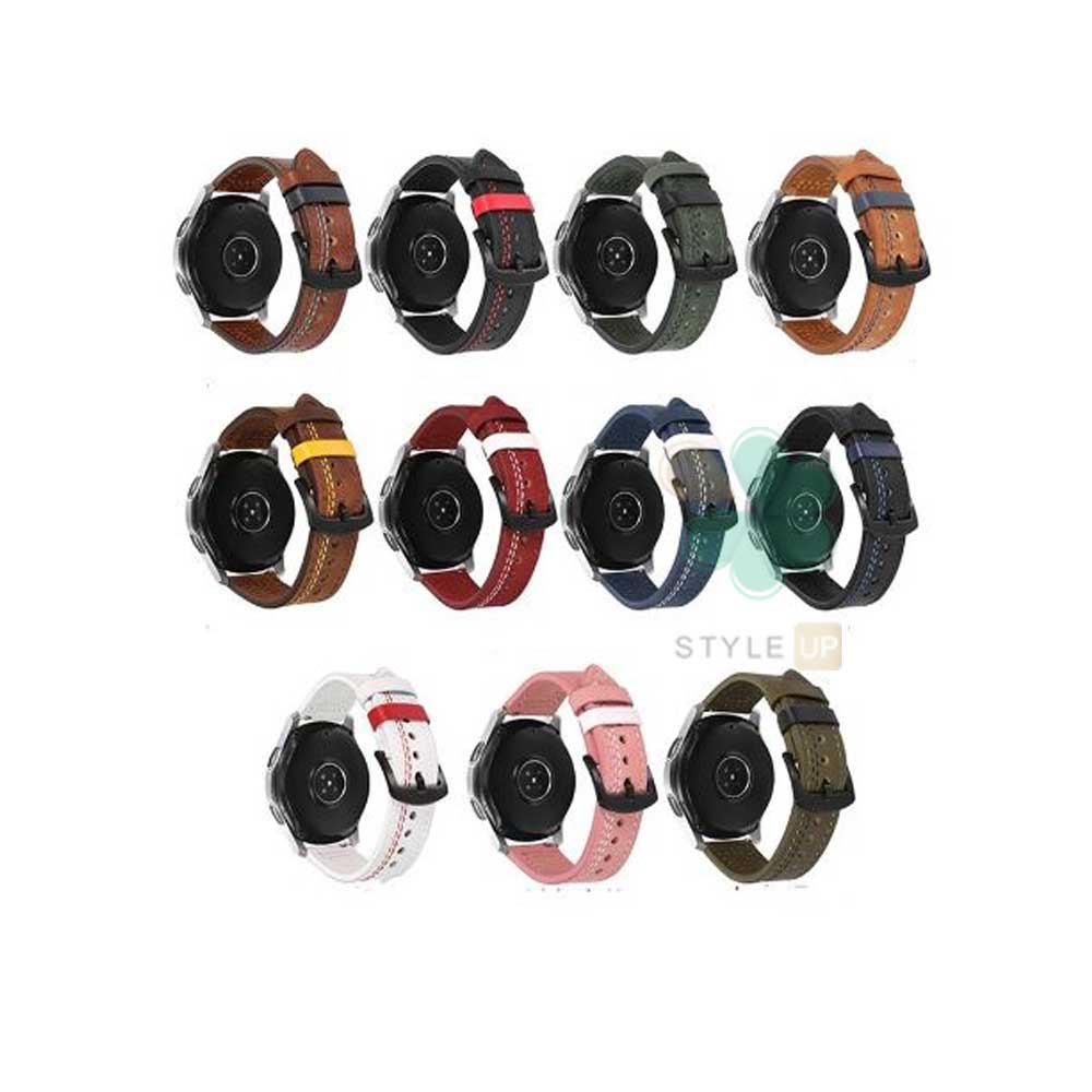 خرید بند چرمی ساعت هواوی واچ Huawei Watch 3 Pro مدل Nubuck Leather