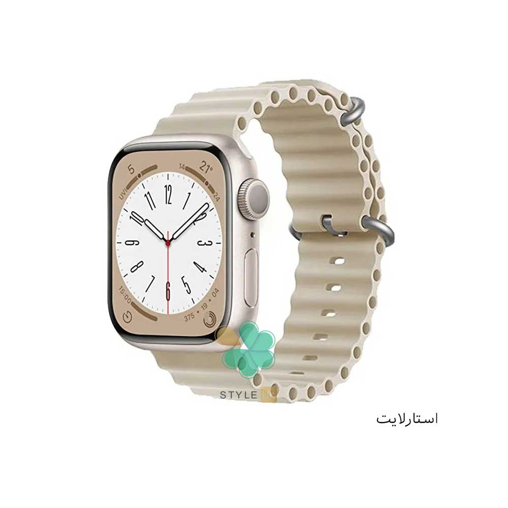 خرید بند ساعت هوشمند اپل واچ Apple Watch 38/40mm مدل Ocean Loop رنگ استارلایت