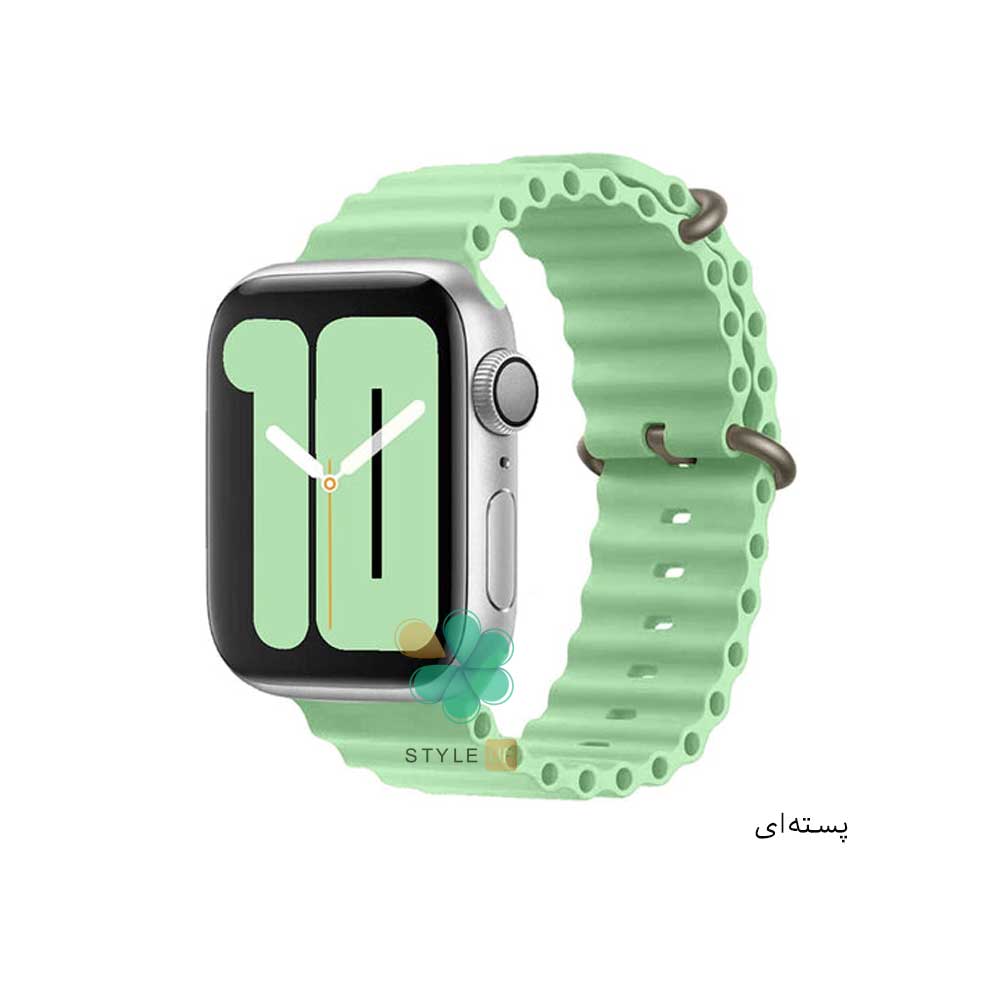 خرید بند ساعت هوشمند اپل واچ Apple Watch 42/44mm مدل Ocean Loop رنگ پسته ای