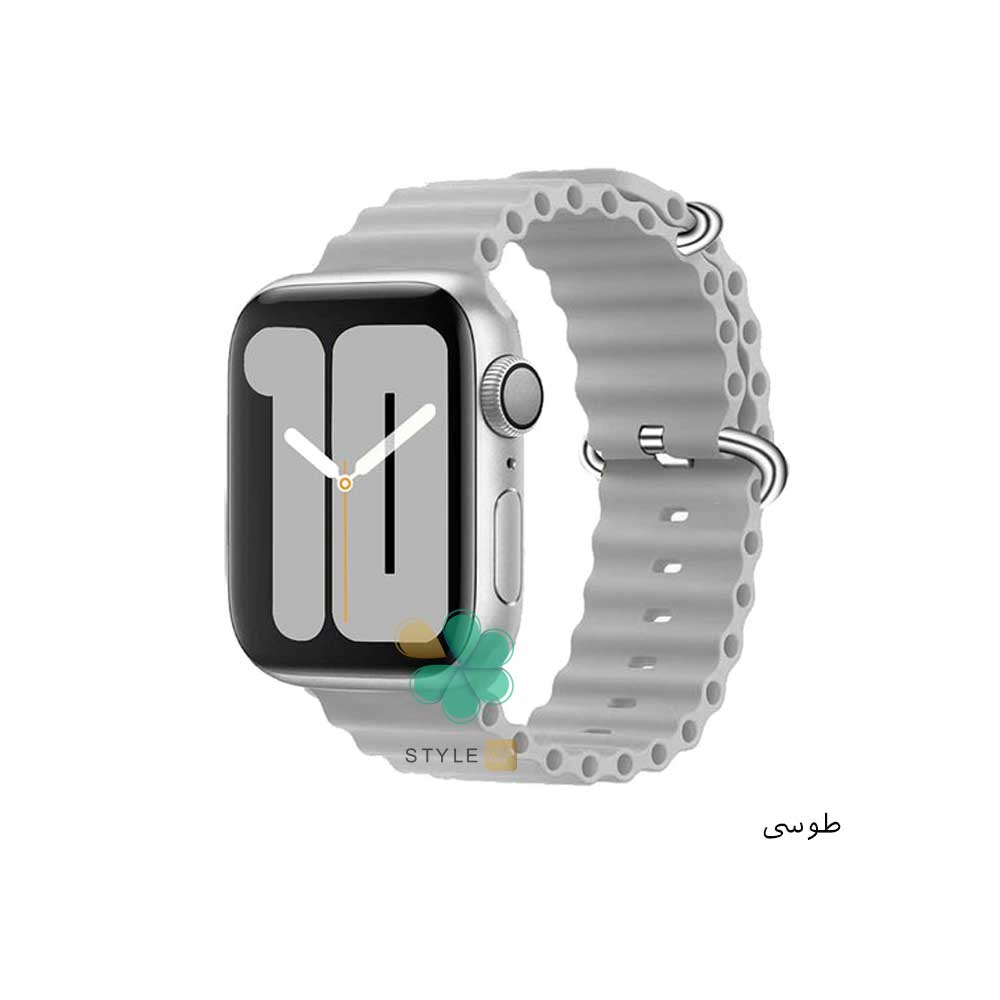 خرید بند ساعت هوشمند اپل واچ Apple Watch 42/44mm مدل Ocean Loop رنگ طوسی