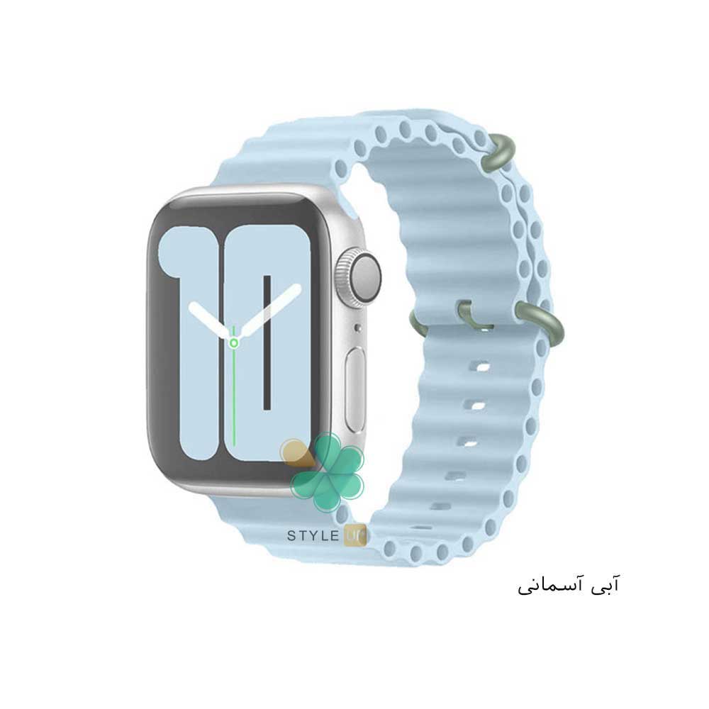 خرید بند ساعت هوشمند اپل واچ Apple Watch 45/49mm مدل Ocean Loop رنگ آبی اسمانی