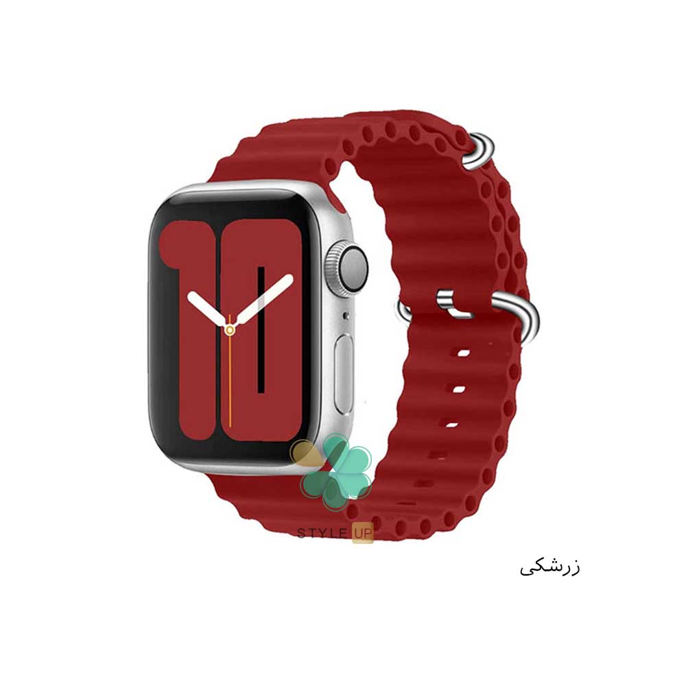 خرید بند ساعت هوشمند اپل واچ Apple Watch 45/49mm مدل Ocean Loop رنگ زرشکی