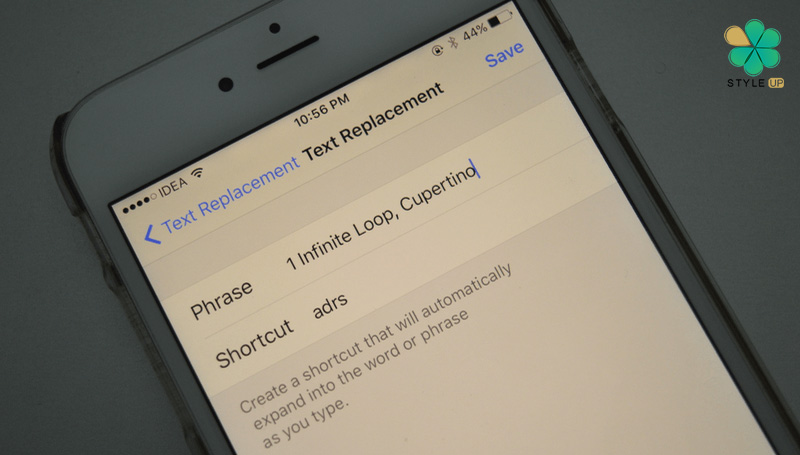 ترفند های گوشی آیفون - تایپ با Text Replacement