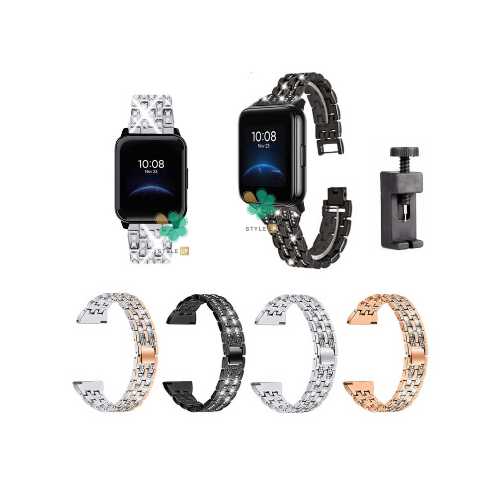 قیمت بند ساعت فلزی Wearlizer مناسب Realme Watch 2 دارای قفل تاشو