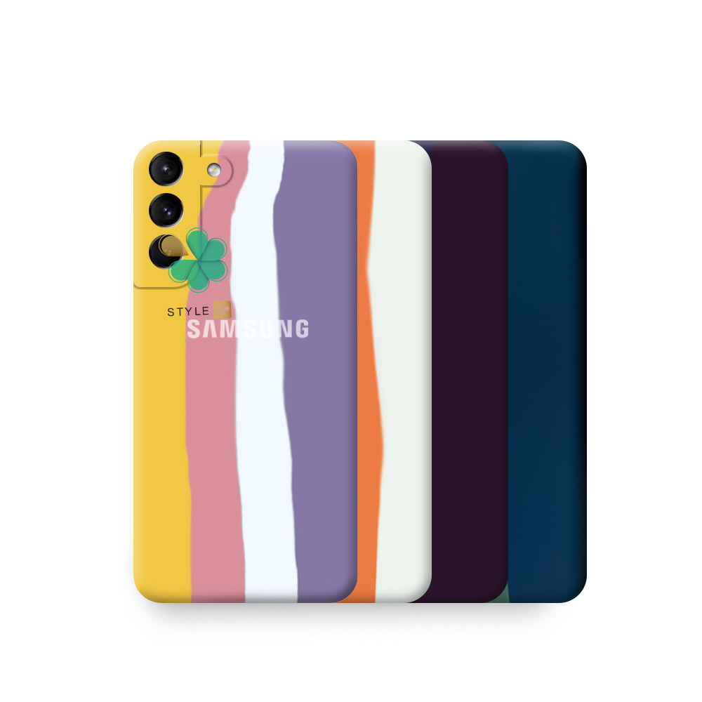 خرید کاور گوشی سیلیکونی رنگین کمان مناسب سامسونگ S22 Plus با رنگبندی متنوع