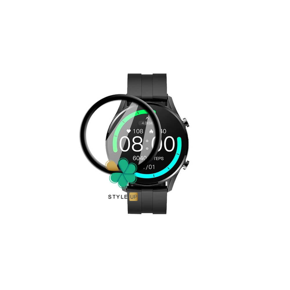 قیمت و مشخصات خرید محافظ صفحه ساعت سرامیکی دور مشکی برای ایمیلب W12 شفاف و بادوام