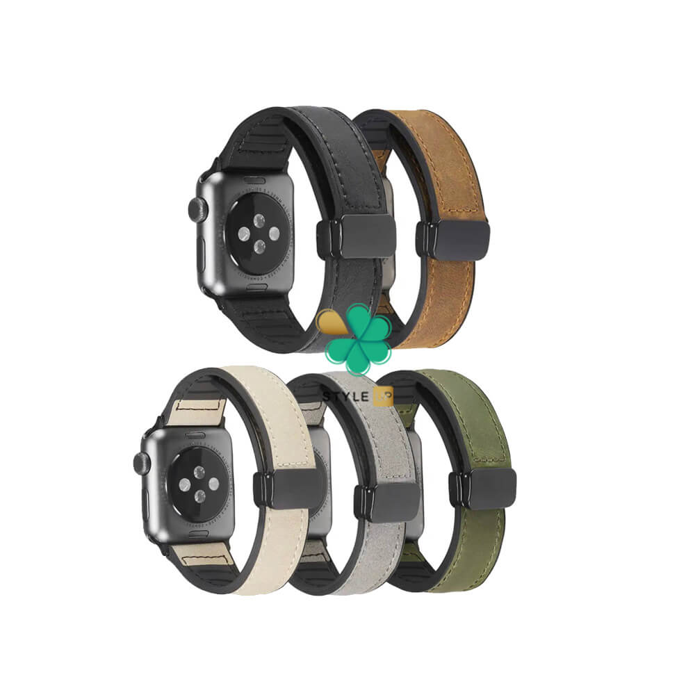 خرید بند ساعت چرمی Magnetic مناسب Apple Watch 42/44mm با رنگبندی متنوع و شیک