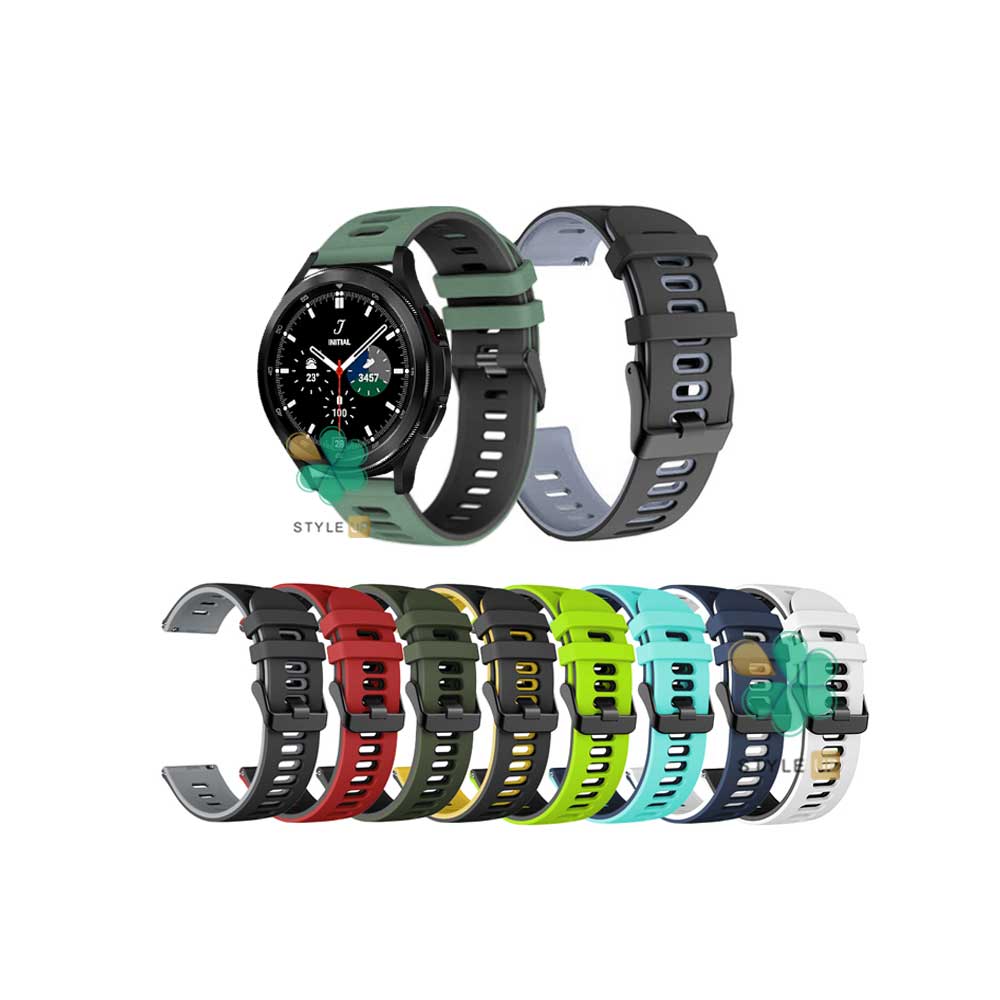 قیمت بند سیلیکونی Two-Tone مناسب Samsung Galaxy Watch 4 Classic با رنگبندی متنوع 