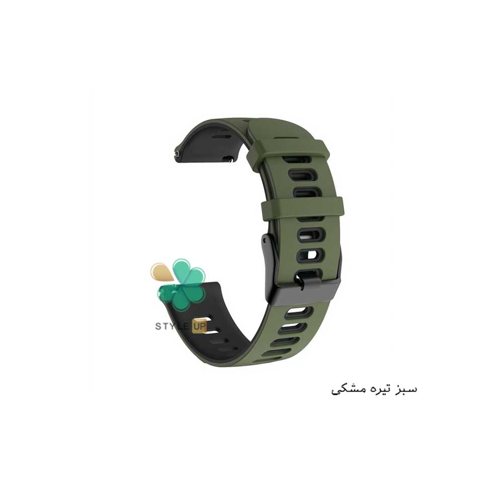 قیمت بند ساعت Two-Tone مخصوص سامسونگ Galaxy Watch Active رنگ سبز تیره مشکی سبک و راحت