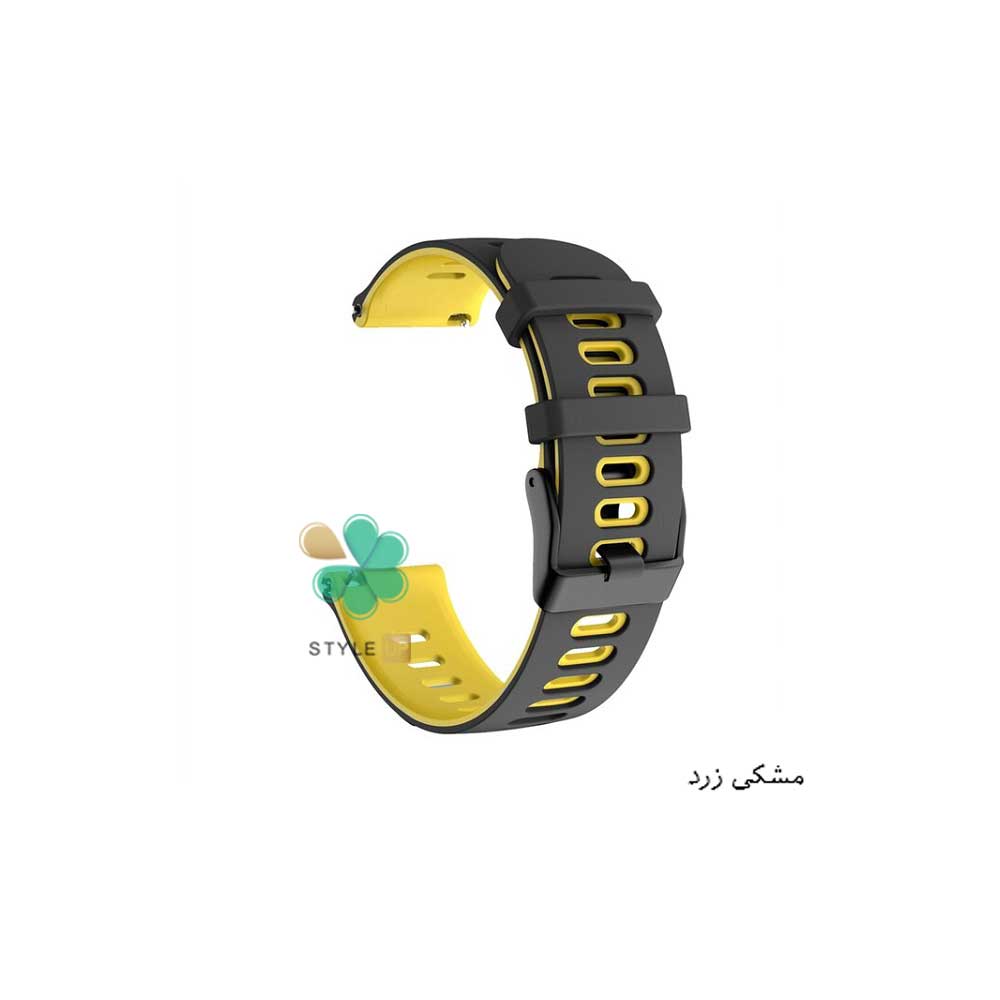 قیمت و خرید بند سیلیکونی Two-Tone برای MiBro Air Watch رنگ مشکی زرد راحت و نرم