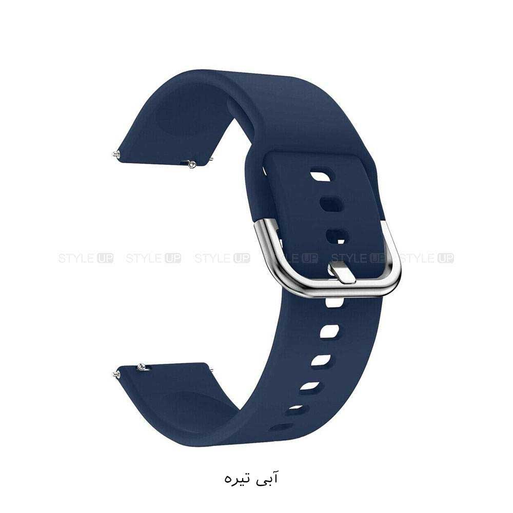 قیمت بند ساعت سیلیکونی نرم مناسب سامسونگ Watch 6 Classic رنگ آبی تیره با قابلیت تنظیم طول بند