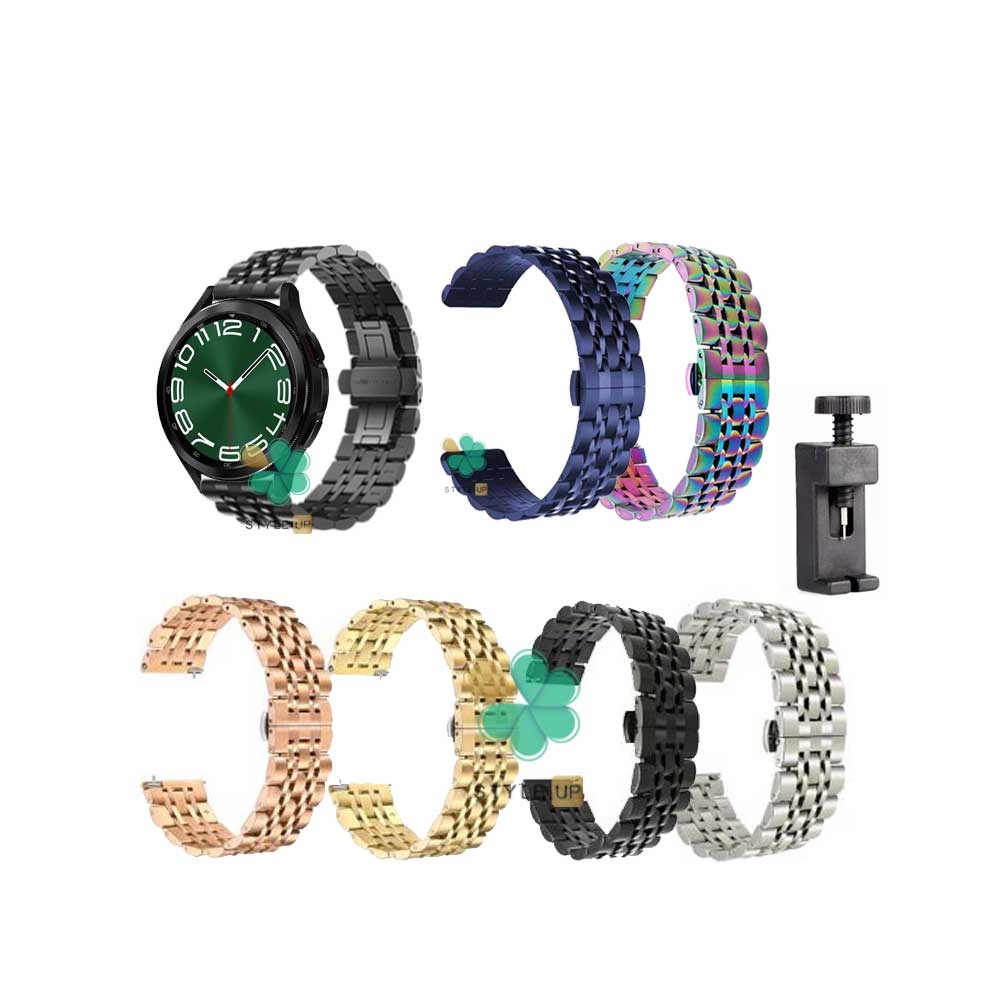 قیمت بند ساعت استیل رولکسی مناسب سامسونگ Watch 6 40/44mm دارای قفل پروانه ای