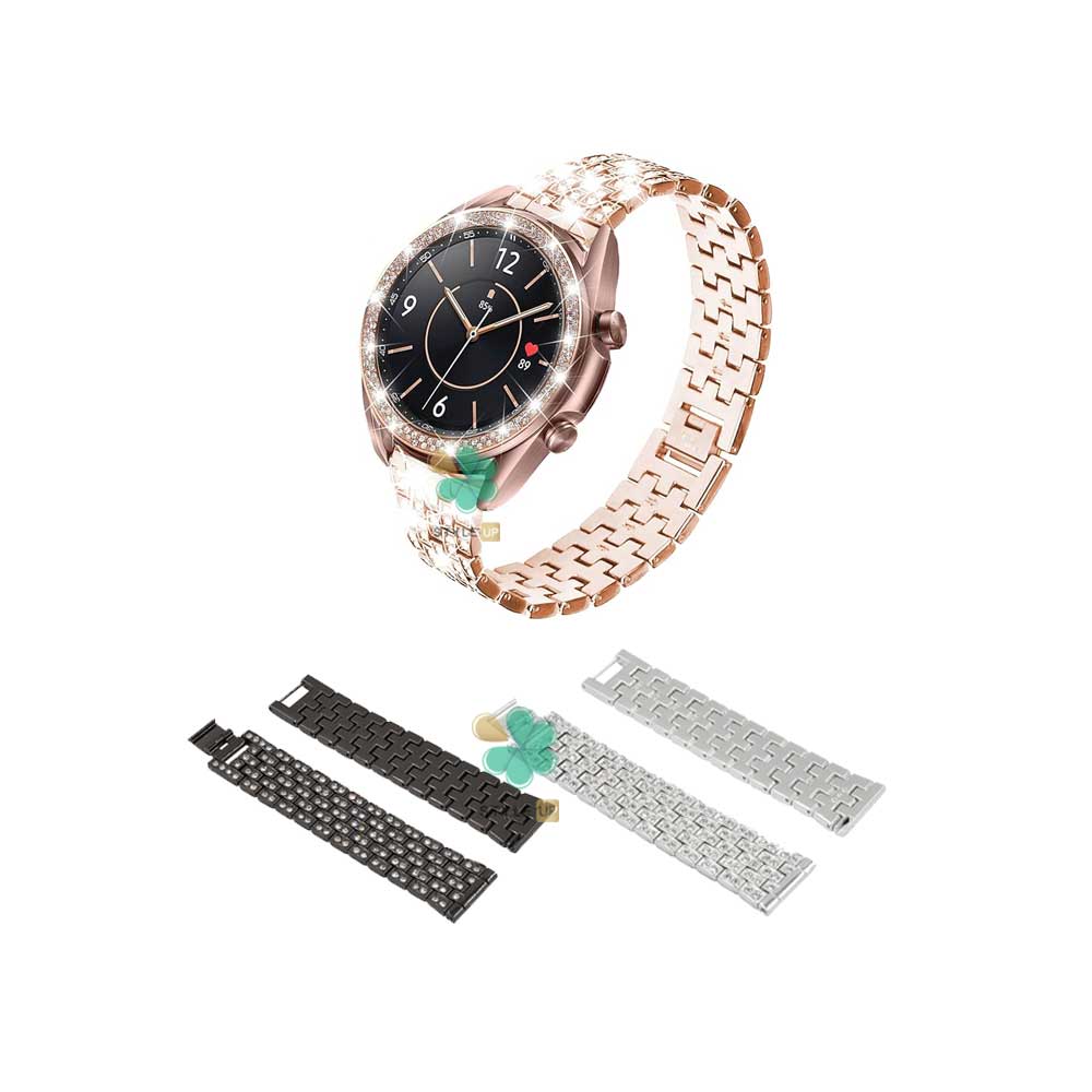 قیمت بند ساعت لاکچری Full Diamond مناسب Galaxy Watch 3 41mm رنگ ثابت