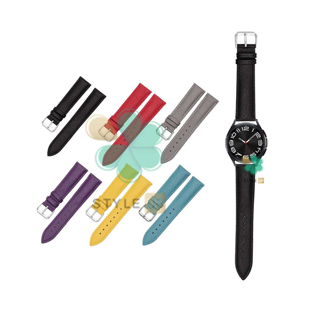 قیمتبند ساعت چرم طرح Lee مناسب Galaxy Watch 6 Classic 43/47mm ضد تعریق و حساسیت