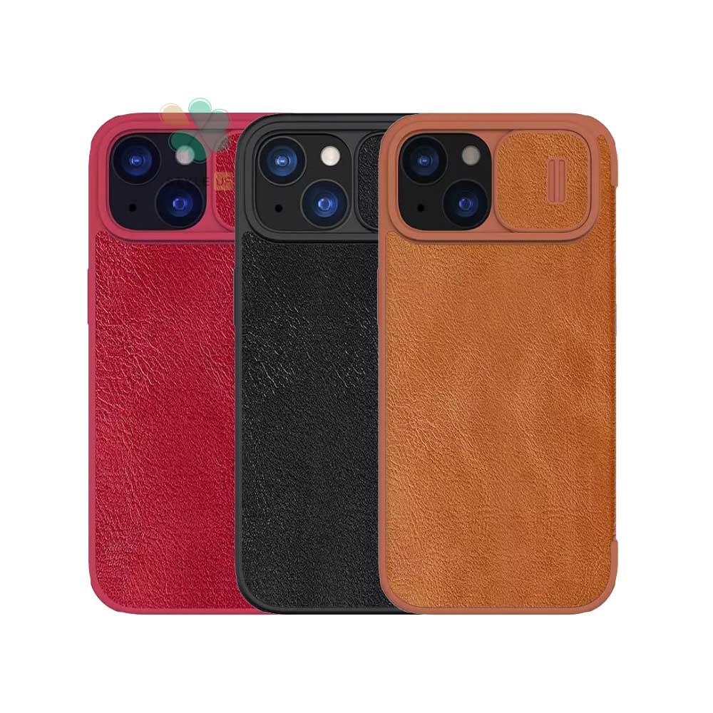 قیمت کیف محافظ چرمی نیلکین Qin Pro مناسب گوشی اپل ایفون 15 با رنگبندی متنوع