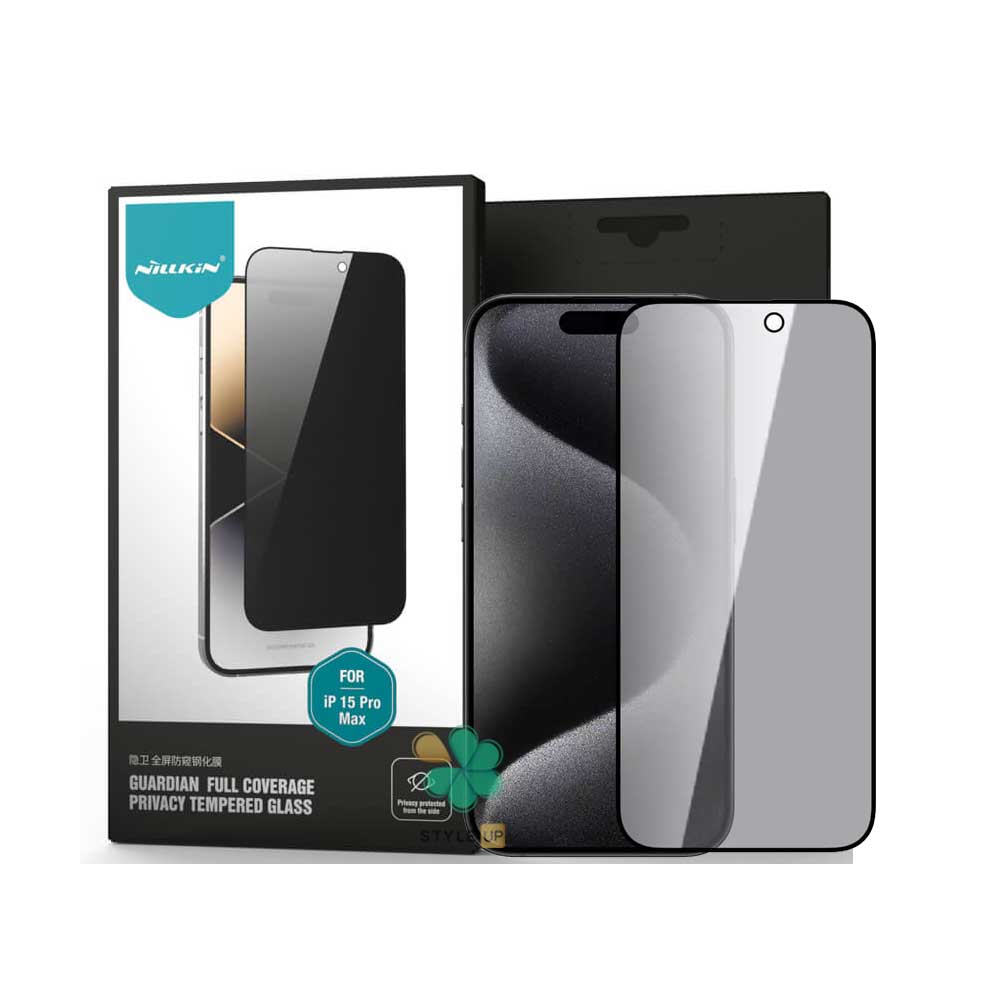 قیمت گلس پرایوسی Amazing Guardian برند نیلکین مناسب اپل iPhone 15 Pro Max عدم جذب لک و گرد