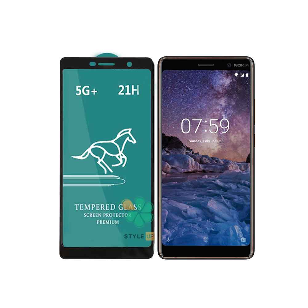 خرید گلس گوشی فول 5G+ برند Swift Horse برای Nokia 7 Plus نصب آسان