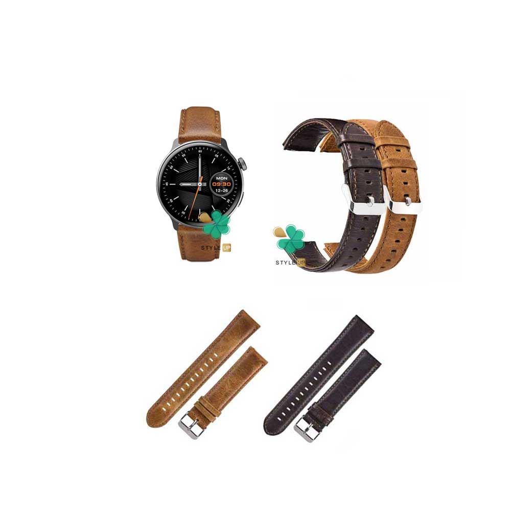 قیمت بند ساعت چرمی Genuine Leather مناسب شیائومی Mibro Lite 2 دارای قفل فلزی