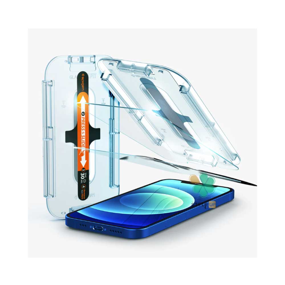 قیمت و بررسی گلس گوشی برند اسپیگن مناسب iPhone 12 پوشش کامل نمایشگر