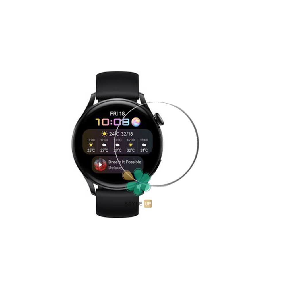 خرید گلس محافظ ساعت مدل 2.5D مناسب هواوی واچ 3 Active شفاف و بادوام 