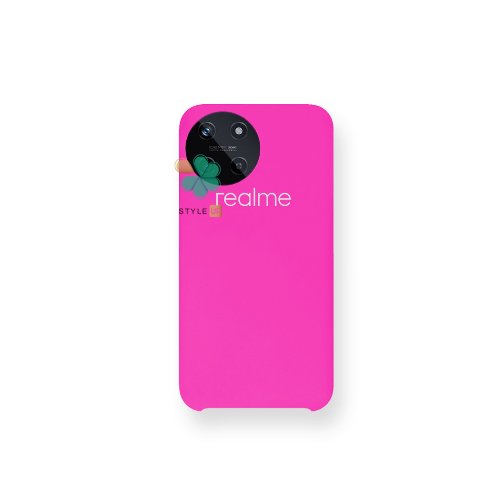 قیمت قاب محافظ گوشی سیلیکونی مناسب Realme 11 رنگ سرخابی طراحی دقیق مطابق با ابعاد بدنه