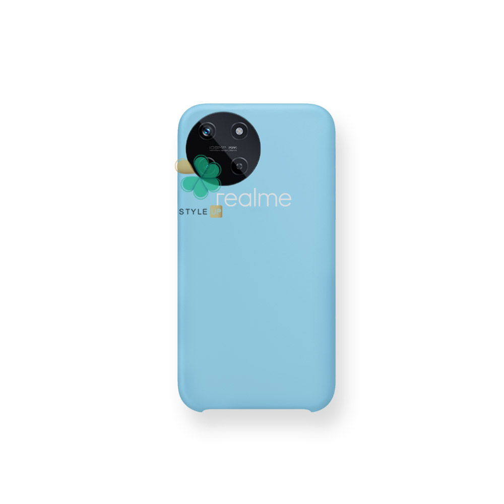 خرید قاب گوشی سیلیکونی برای Realme 11 رنگ آبی روشن طراحی دقیق مطابق با ابعاد بدنه