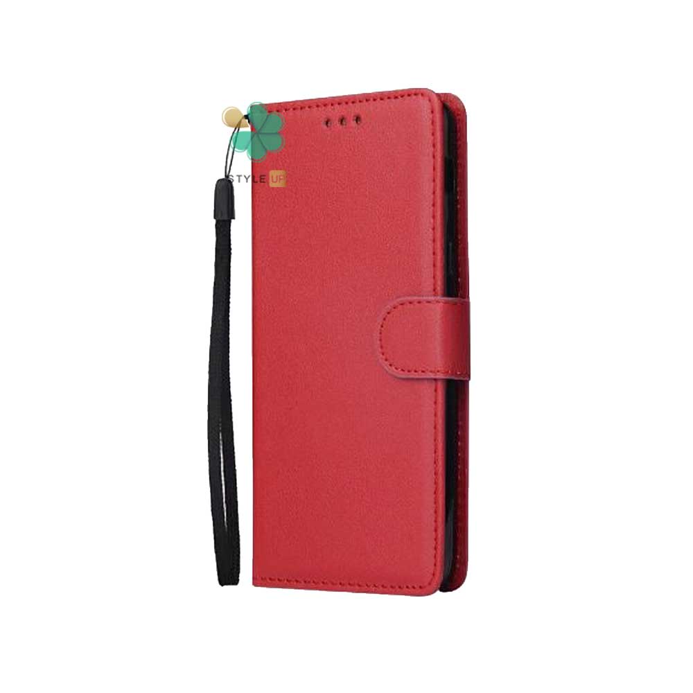 خرید کیف گوشی چرمی مدل ایمپریال قفل دار مخصوص سامسونگ گلکسی M13 4G رنگ قرمز عدم لغزش از دست