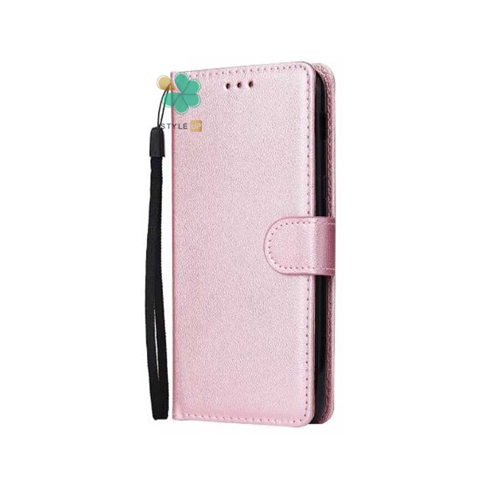 خرید کیف گوشی چرمی مدل ایمپریال قفل دار سازگار با Poco M2 رنگ صورتی پوشش کامل بدنه و نمایشگر