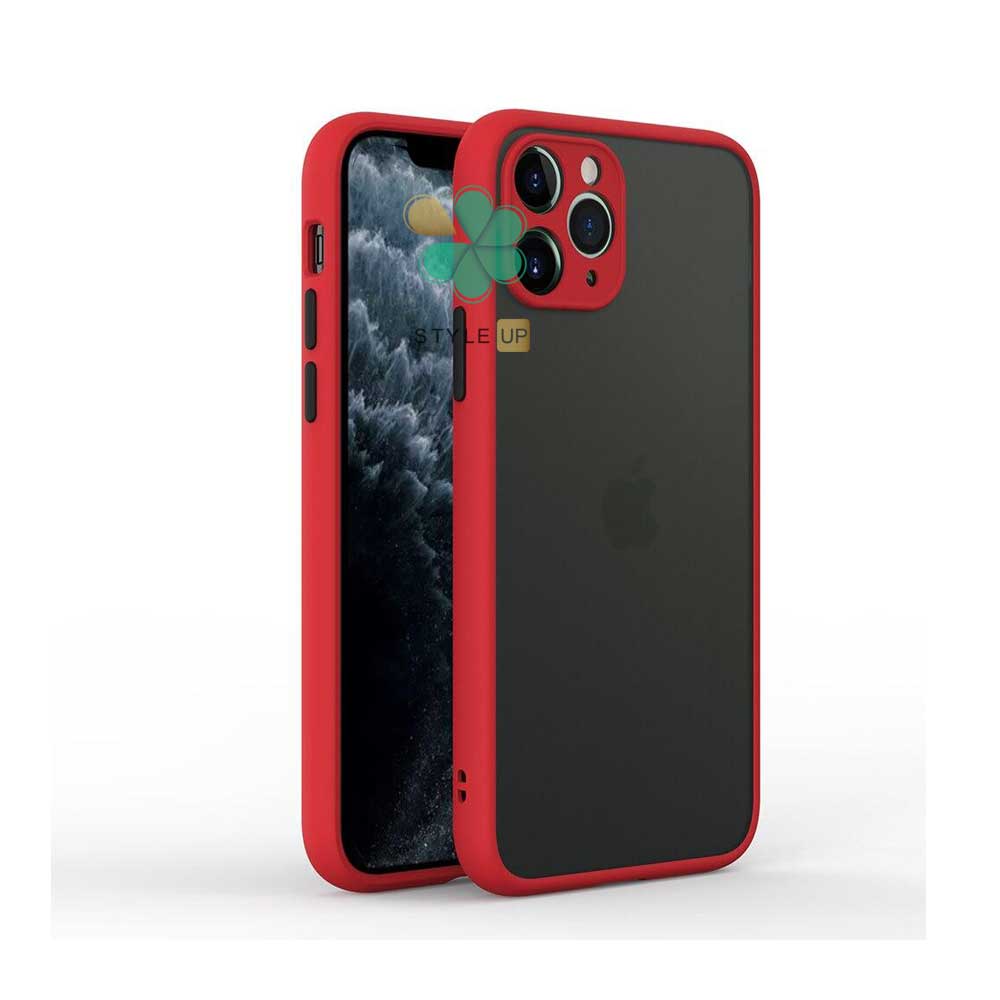 خرید کاور گوشی پشت مات محافظ لنزدار مخصوص iPhone 14 Pro رنگ قرمز طراجی دقیق مطابق با ابعاد بدنه