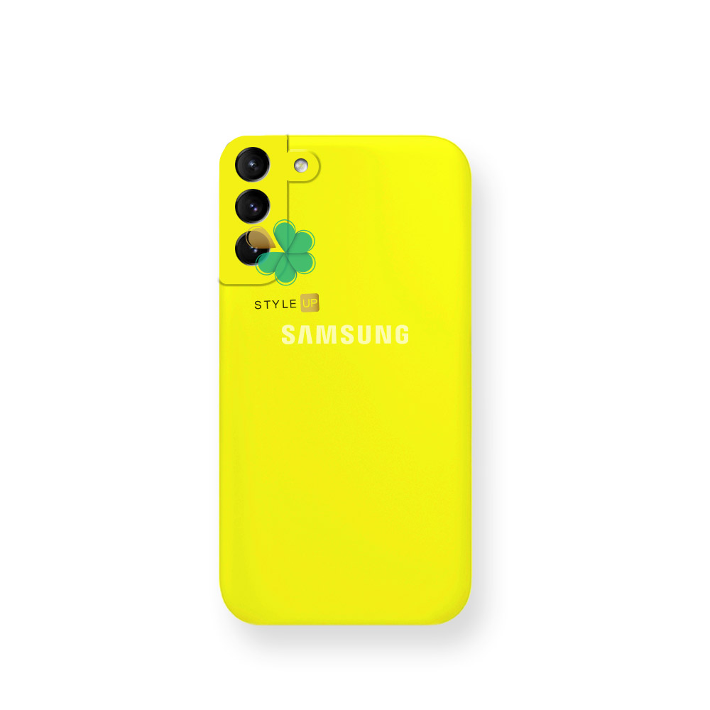 خرید قاب گوشی سیلیکونی محافظ لنز دار برای Galaxy S24 رنگ زرد باکیفیت و بادوام