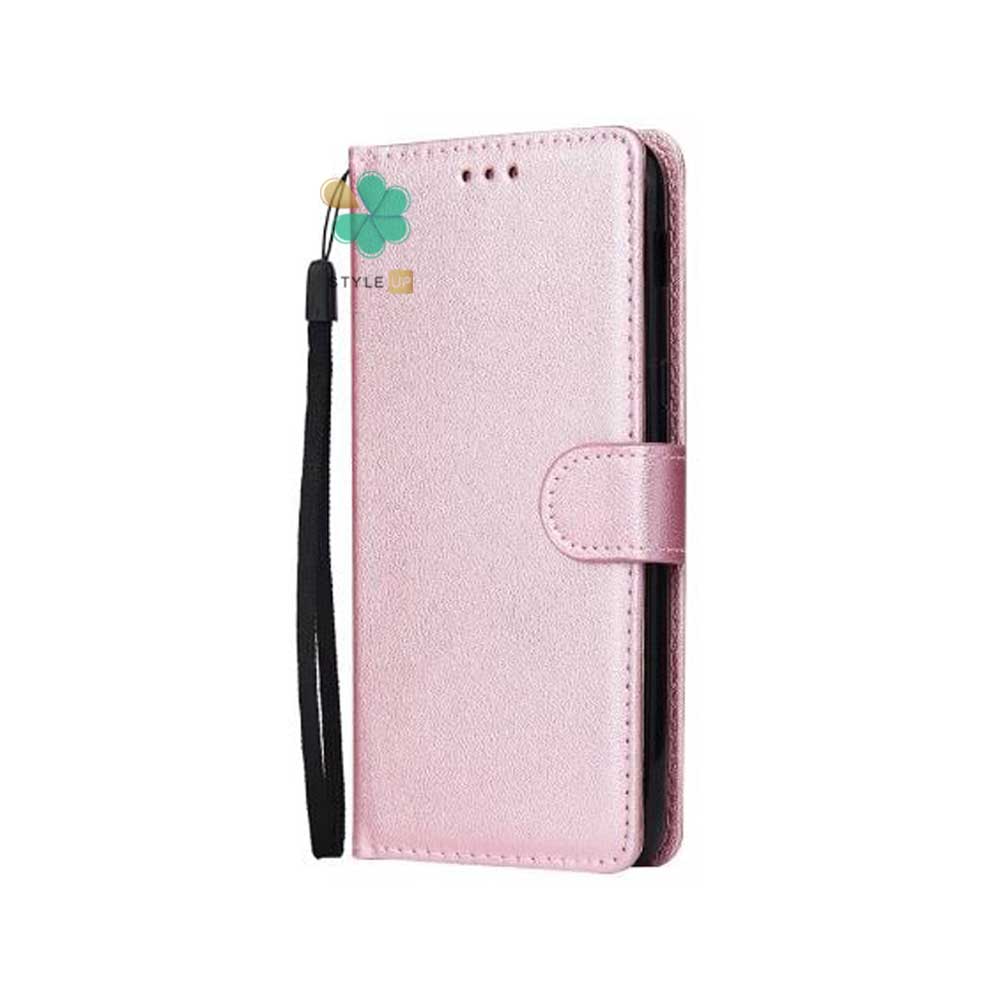 خرید کیف گوشی چرمی مدل ایمپریال قفل دار ویژه Galaxy A04e رنگ صورتی بادوام و مقاوم