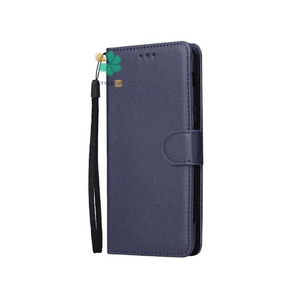 مشخصات و خرید کیف گوشی چرمی مدل ایمپریال قفل دار مخصوص A05 رنگ آبی طراحی دقیق مطابق با بدنه و نمایشگر